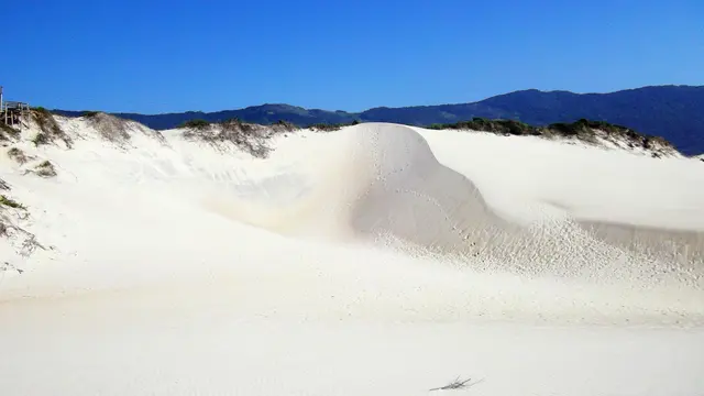 Dunas do Siriú, em Garopaba, com o mar ao fundo
